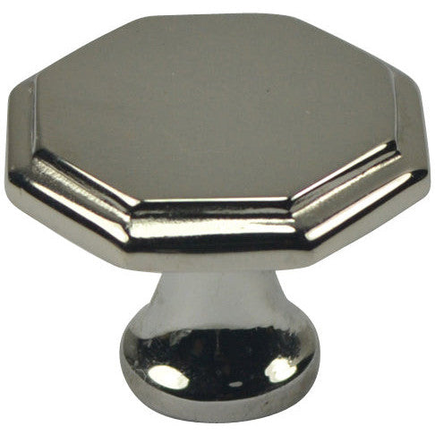 ##Antique Hardware## 1 5/8 Inch Solid Brass Octagonal Cabinet Knob (Polished Chrome Finish)