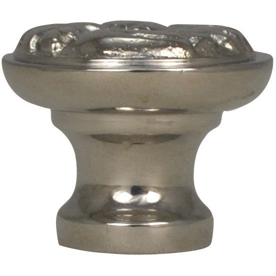1 1/4 Inch Solid Brass Rococo Patterned Round Cabinet & Furniture Knob