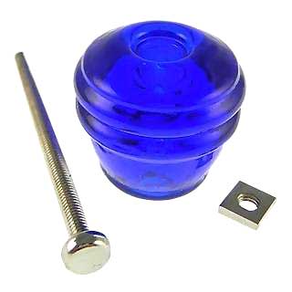 1 1/8 Inch Art Deco Barrel Shape Glass Cabinet & Furniture Knobs