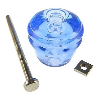 ##Antique Hardware## 1 1/8 Inch Art Deco Barrel Shape Glass Cabinet & Furniture Knobs