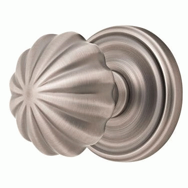 ##Antique Hardware## Solid Brass Melon Door Knob Set With Regular Rosette (Several Finish Options)