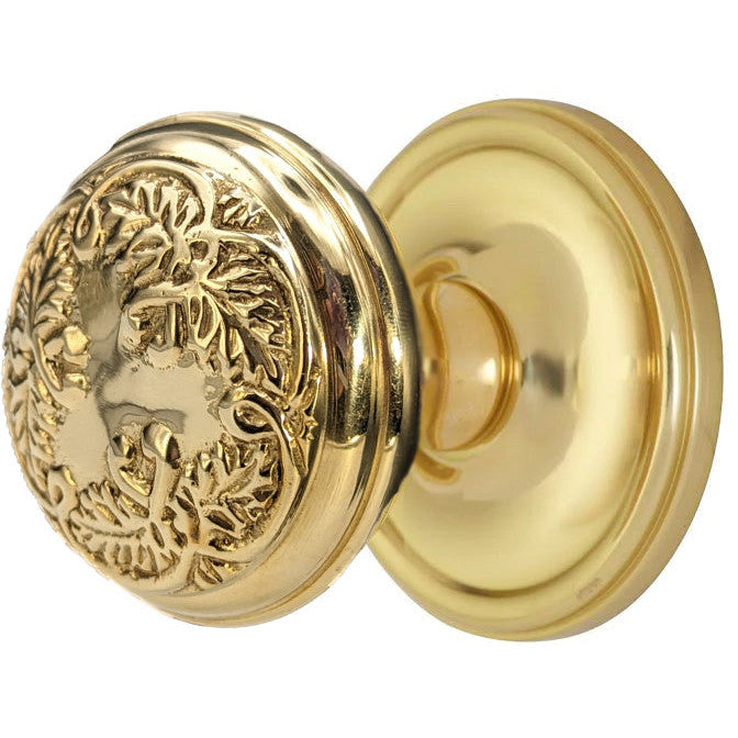 ##Antique Hardware## Traditional Rosette Door Set with Floral Leaf Pattern Knob (Several Finishes Available)