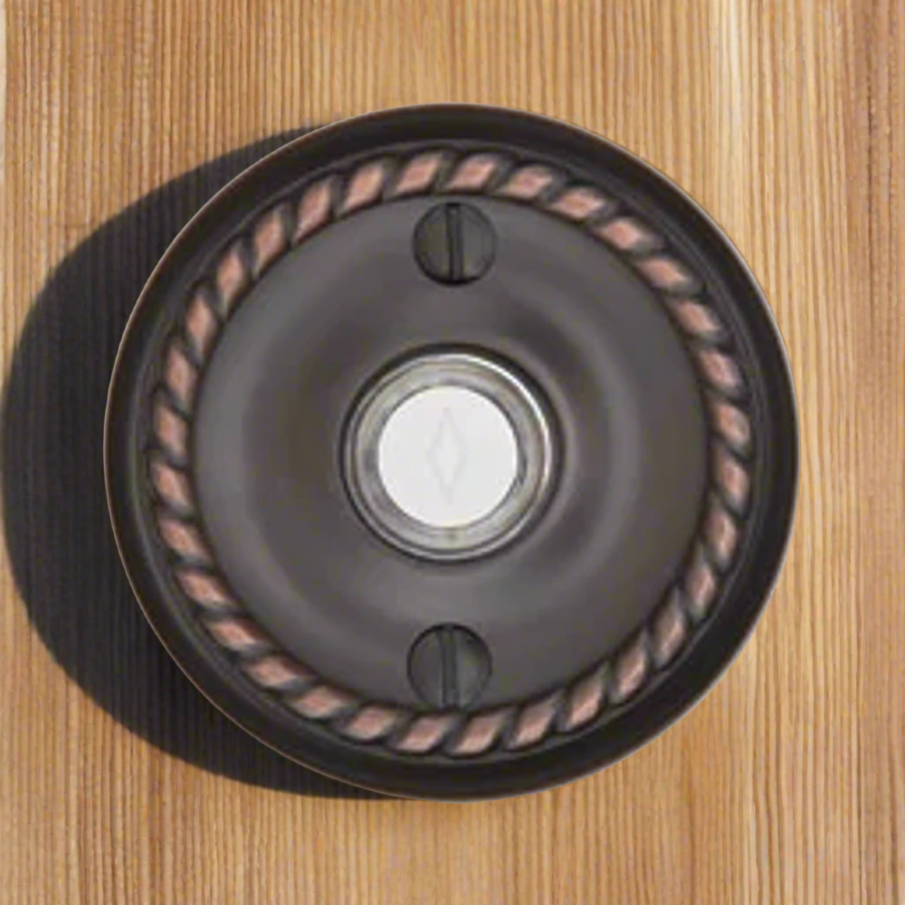 Emtek 2401 Doorbell Button With Rope Rosette