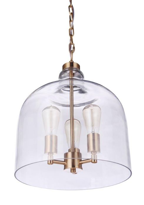 ##Antique Hardware## Jackson 3 Light Pendant, Satin Brass