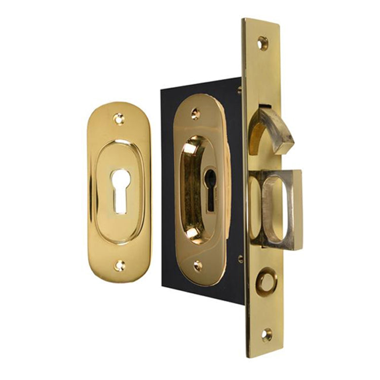 Traditional Oval Pattern Pocket Privacy (Lock) Style Door Set