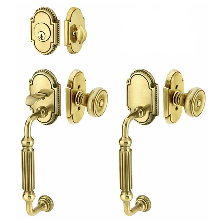 Solid Brass Knoxville Style Double Door Entryway Set