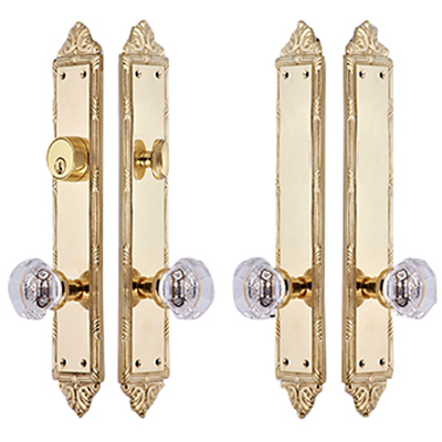 Ribbon & Reed Oval Double Door Deadbolt Entryway Set (Several Finishes Available)