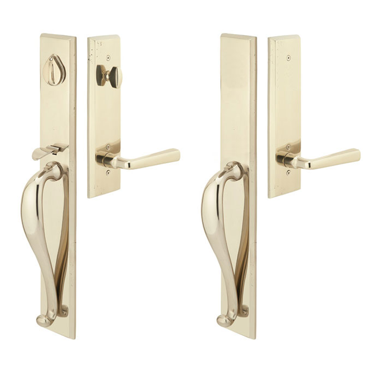 Solid Brass Rectangular Full Length Style Double Door Entryway Set