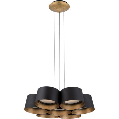 ##Antique Hardware## Marimba Gold Leaf Chandelier Ceiling Light in 18in LED 18 inch Black