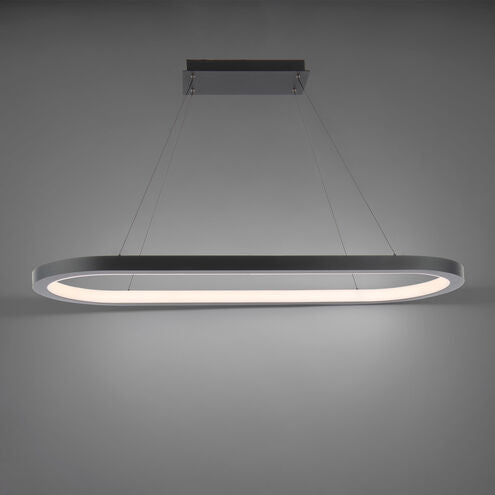 ##Antique Hardware## Racetrack Chandelier Ceiling Light in 3000K LED 17 inch Black