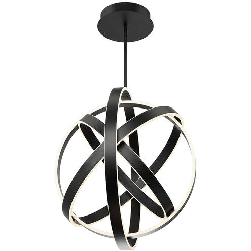 ##Antique Hardware## Kinetic Pendant Ceiling Light in 28in LED 28 inch Black