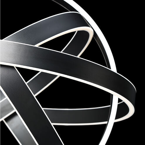 ##Antique Hardware## Kinetic Pendant Ceiling Light in 28in LED 28 inch Black