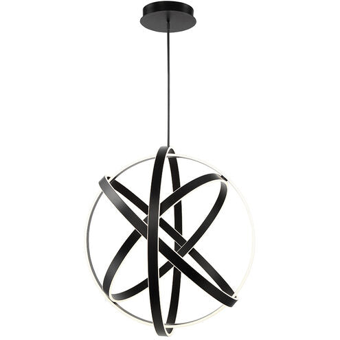 ##Antique Hardware## Kinetic LED Black Chandelier Ceiling Light 38in