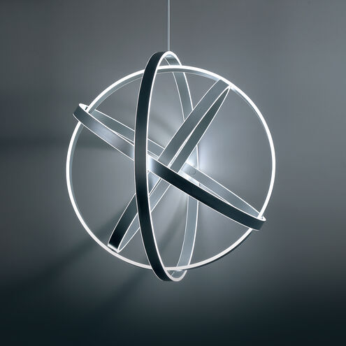 ##Antique Hardware## Kinetic LED Titanium Chandelier Ceiling Light 38in