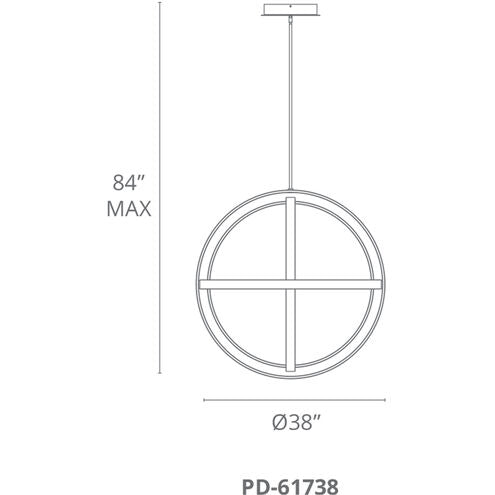 ##Antique Hardware## Kinetic LED Titanium Chandelier Ceiling Light 38in