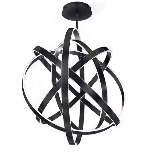 ##Antique Hardware## Kinetic LED Black Chandelier Ceiling Light 60in