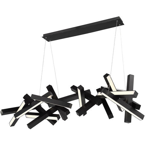 ##Antique Hardware## Chaos LED 72 inch Black Chandelier Ceiling Light in 19