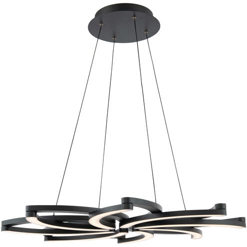 ##Antique Hardware## Bloom LED 32 inch Black Chandelier Ceiling Light