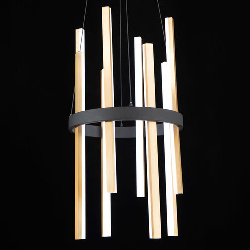 ##Antique Hardware## Harmonix LED 14 inch Black Aged Brass Chandelier Ceiling Light in 14in.