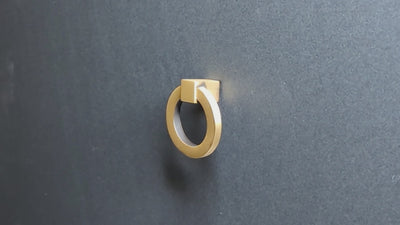 2 Inch Mission Style Solid Brass Drawer Ring Pull Hand Wrought