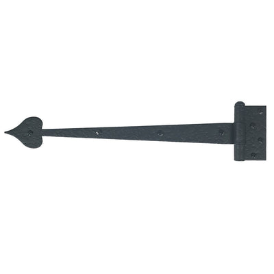 Antique Hardware 17 Inch Heavy Rough Iron Heart Full Surface Strap Hinge For Interior and Exterior Doors. 