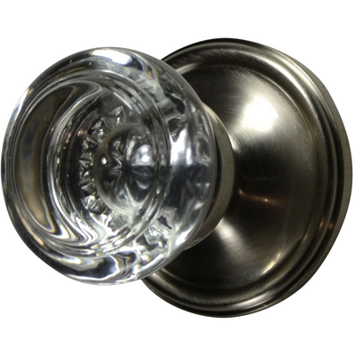 Traditional Rosette Door Set with Beveled Round Crystal Knob (Several Finishes Available)