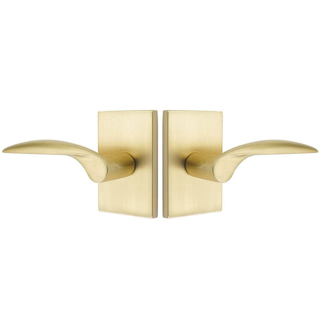 Antique Hardware Emtek Solid Brass Mercury Lever With Modern Rectangular Rosette (Several Finish Options) EMTEK LEVER DOOR KNOB