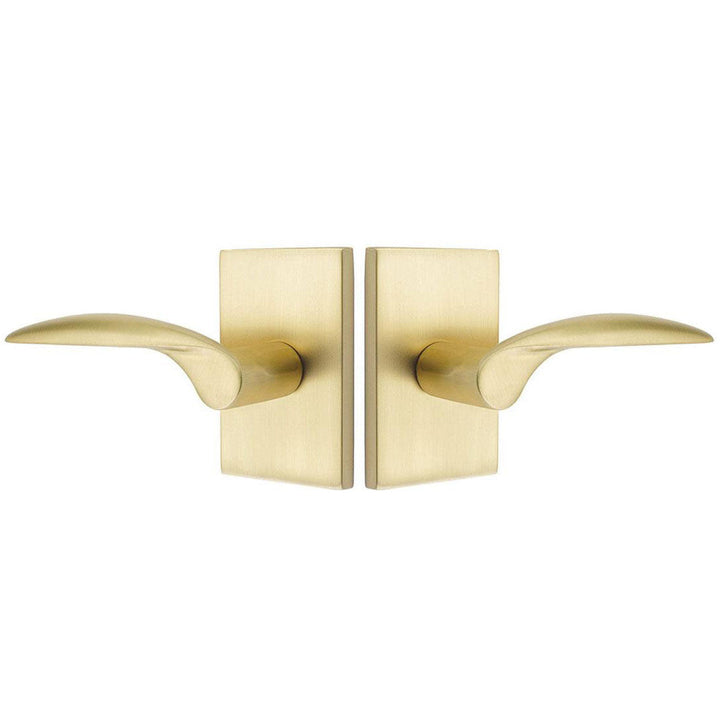 Antique Hardware Emtek Solid Brass Mercury Lever With Modern Rectangular Rosette (Several Finish Options) EMTEK LEVER DOOR KNOB