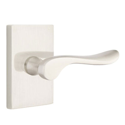 Antique Hardware Emtek Solid Brass Luzern Lever With Modern Rectangular Rosette (Several Finish Options) EMTEK LEVER DOOR KNOB