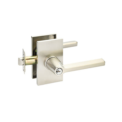 Antique Hardware Emtek Solid Brass Helios Key In Door Lever with Modern Rectangular Rosette EMTEK LEVER DOOR KNOB