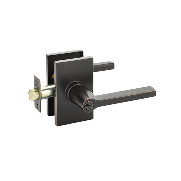 Antique Hardware Emtek Solid Brass Helios Key In Door Lever with Modern Rectangular Rosette EMTEK LEVER DOOR KNOB