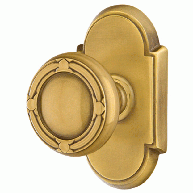 ##Antique Hardware## Solid Brass Ribbon & Reed Door Knob Set With # 8 Rosette (Several Finish Options)