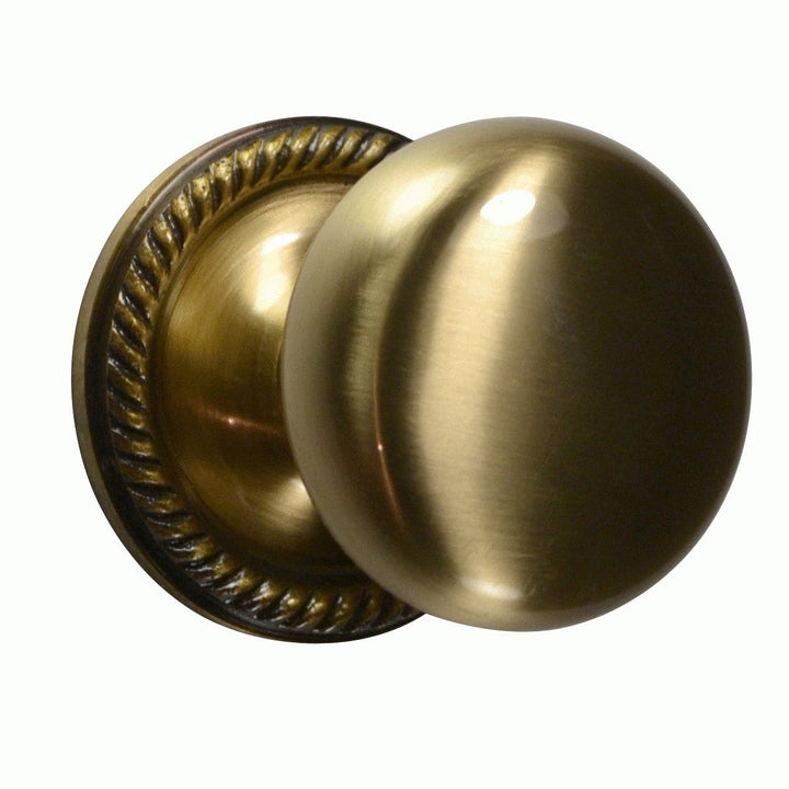 Georgian Roped Rosette Door Set with Round Brass Door Knobs (Several Finishes Available)