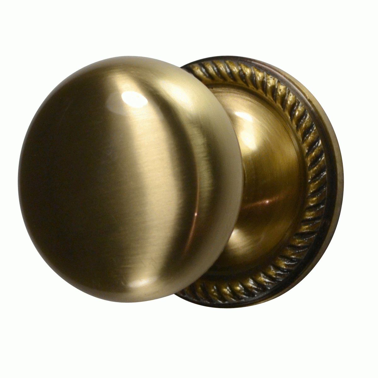 Antique Hardware Georgian Roped Rosette Door Set with Round Brass Door Knobs (Several Finishes Available) Dummy Door Knob