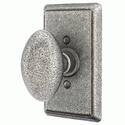 ##Antique Hardware## Solid Brass Savannah Door Knob Set With Rectangular Rosette (Several Finish Options)