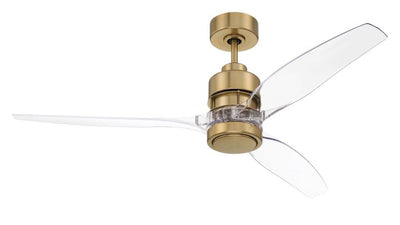 Antique Hardware 52" Sonnet WiFi in Satin Brass w/ Clear Acrylic Blades Ceiling Fan