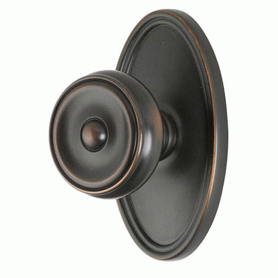 ##Antique Hardware## Solid Brass Waverly Door Knob Set With Oval Rosette (Several Finish Options)