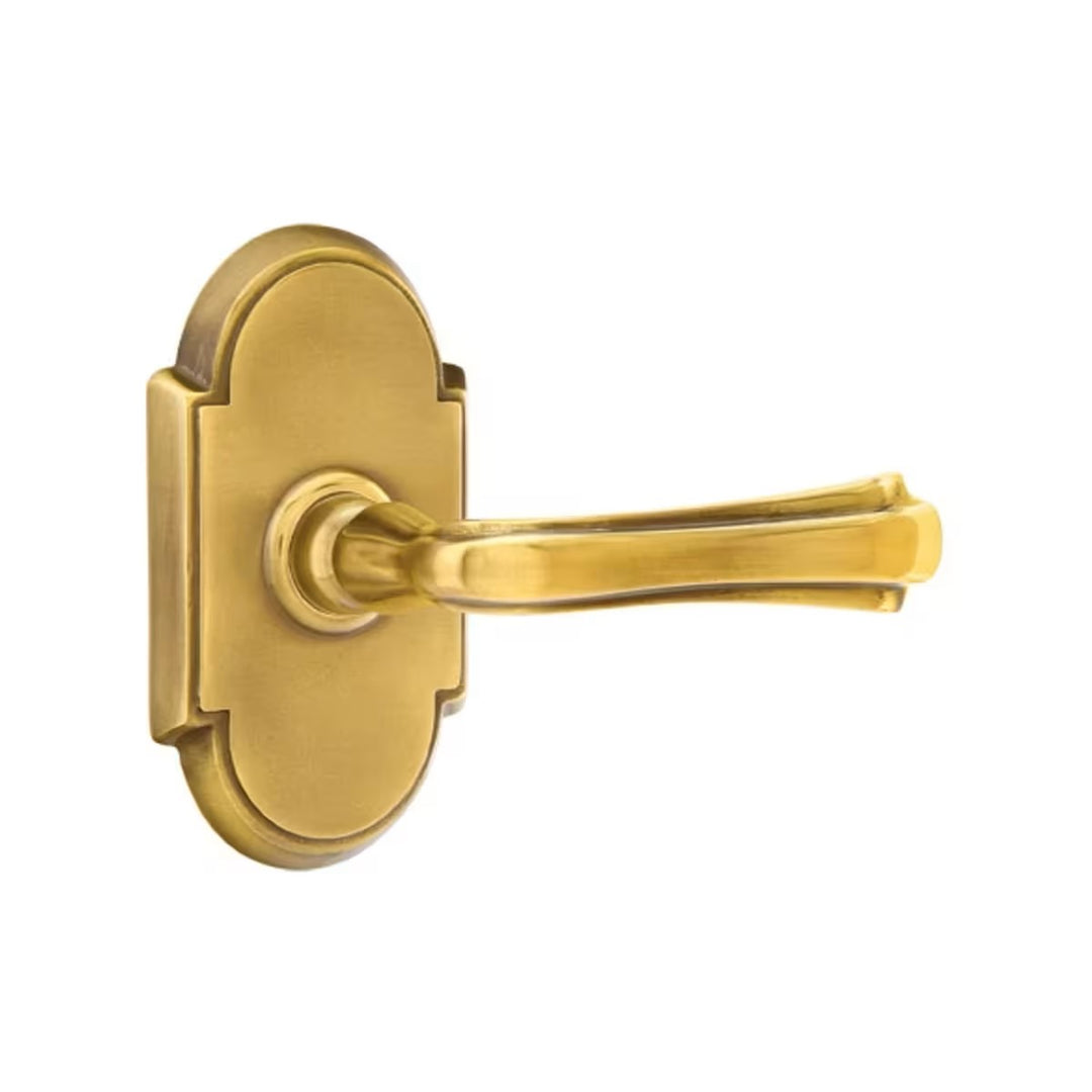 Emtek Solid Brass Wembley Lever With #8 Arched Rosette (Several Finishes Available)