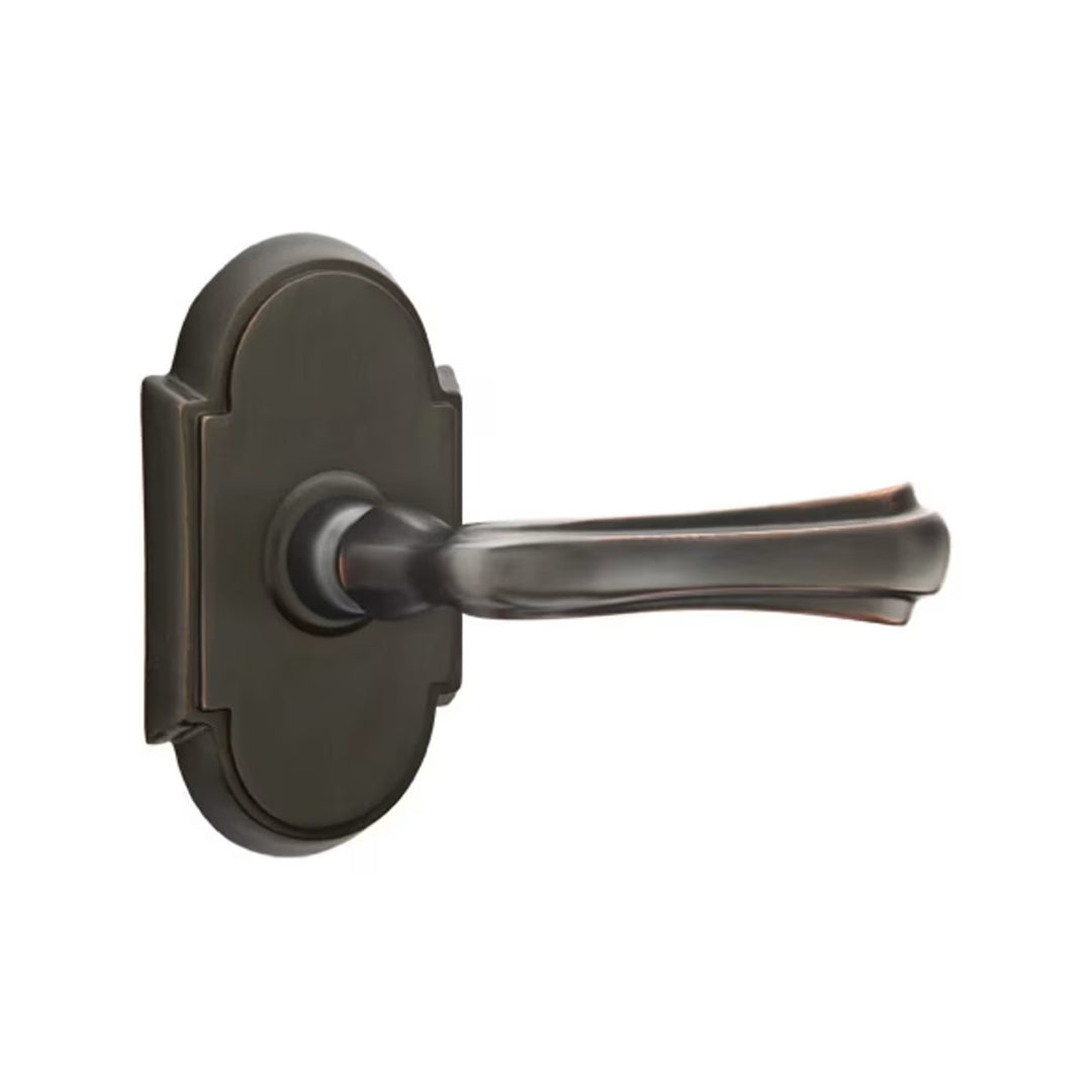 Emtek Solid Brass Wembley Lever With #8 Arched Rosette (Several Finishes Available)