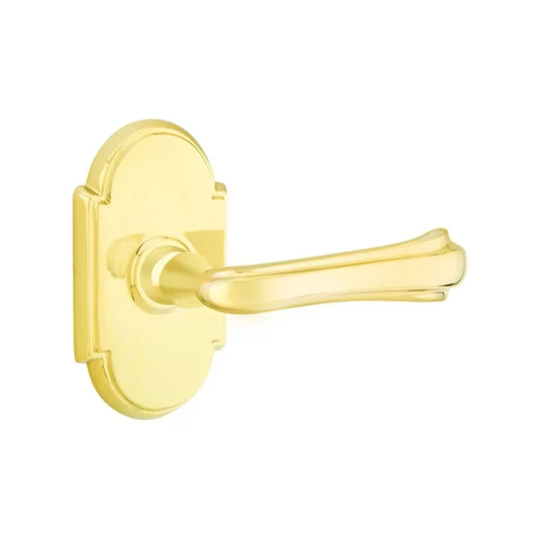 Emtek Solid Brass Wembley Lever With #8 Arched Rosette (Several Finishes Available)