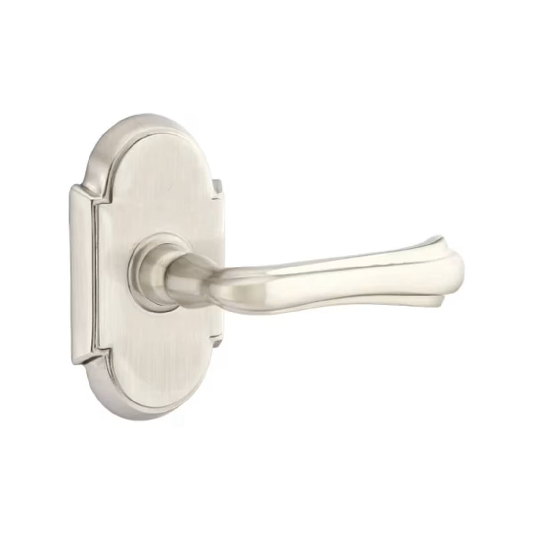 Emtek Solid Brass Wembley Lever With #8 Arched Rosette (Several Finishes Available)