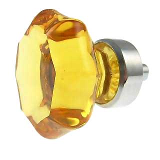 Crystal Clear Glass Octagon Old Town Cabinet & Furniture Knob