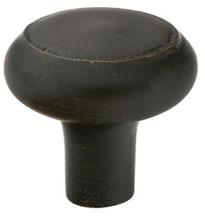 Sandcast Bronze Beveled Round Barn Style Cabinet & Furniture Knob
