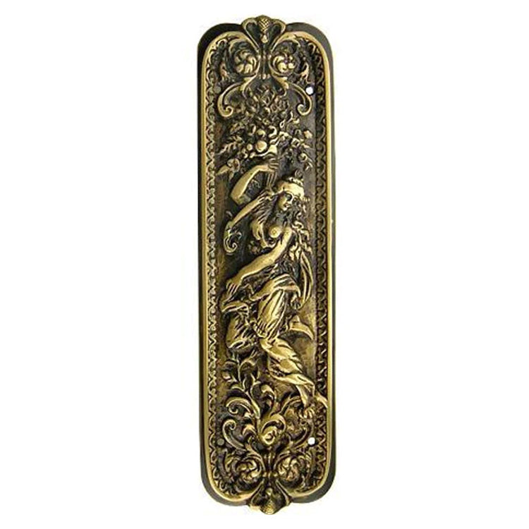 10 1/4 Inch Solid Brass Italianette Style Push Plate