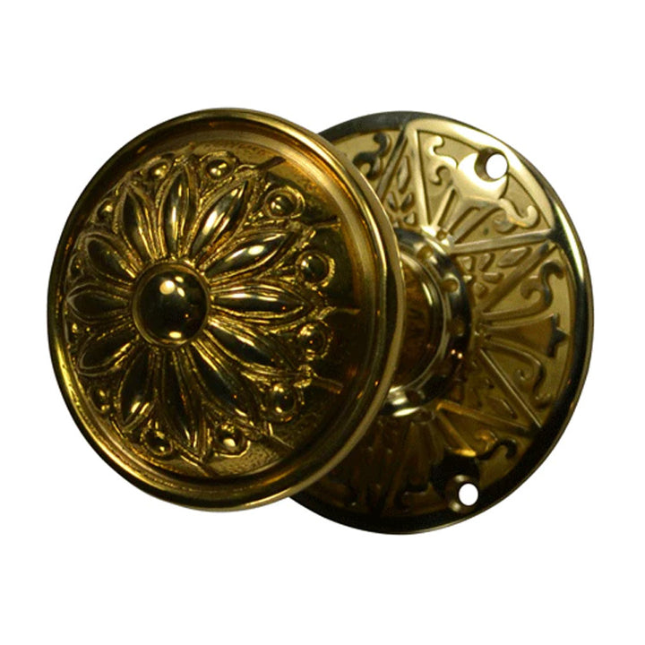 Antique Hardware Eastlake Rosette Door Set with Floral Imprint Door Knobs (Several Finishes Available) Door Knobs & Handles