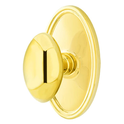 Emtek Solid Brass Egg Door Knob Set With Oval Rosette