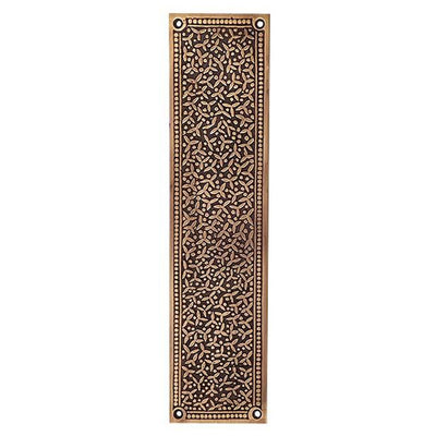 12 Inch Solid Brass Rice Pattern Push Plate (Several Finishes Available)