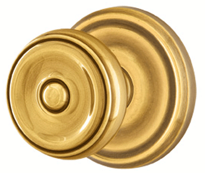 Solid Brass Waverly Door Knob Set With Regular Rosette