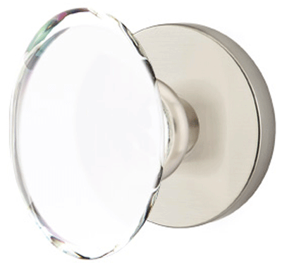 Crystal Hampton Door Knob Set With Disk Rosette (Several Finishes)