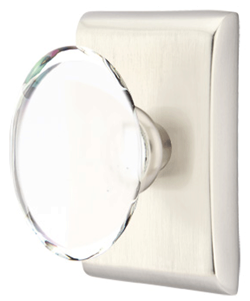 Crystal Hampton Door Knob Set With Neos Rosette (Several Finishes)